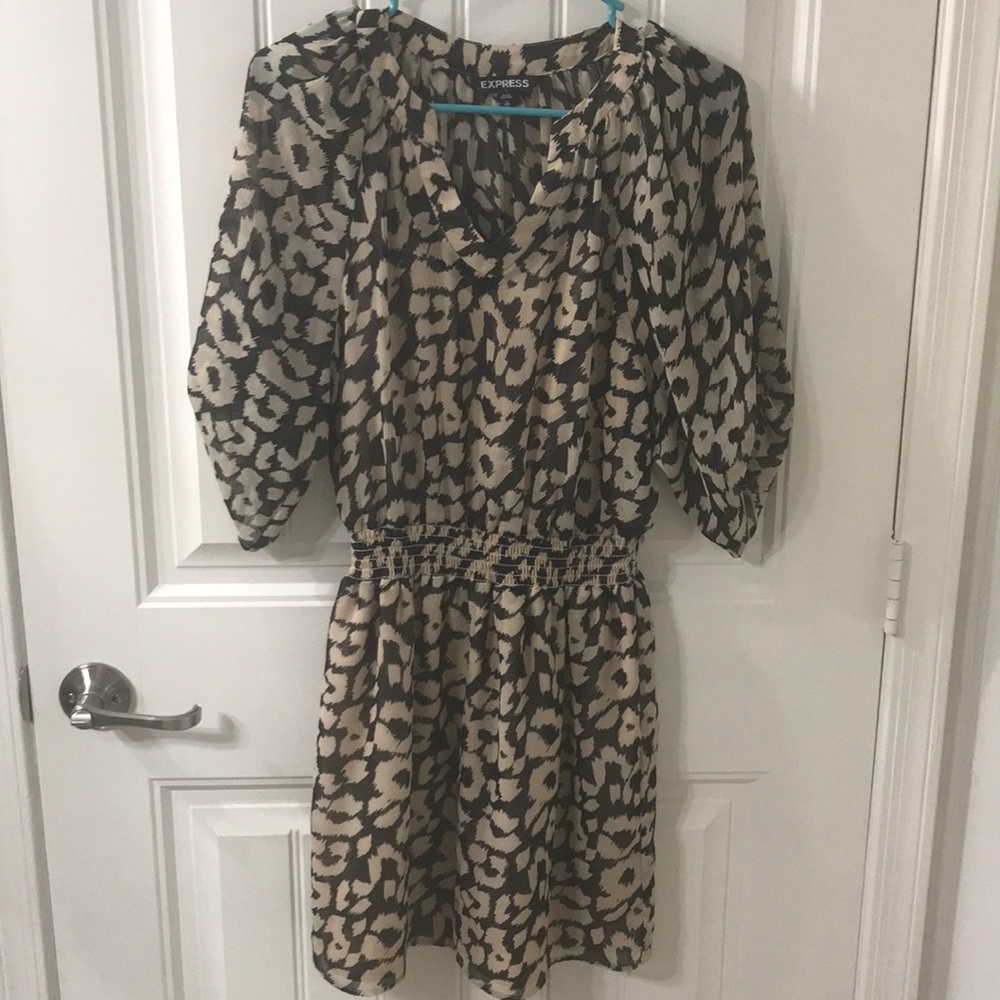 Express leopard print mini dress